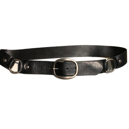 Grommet Belt - Black Antique Brass – Kim White Bags/Belts