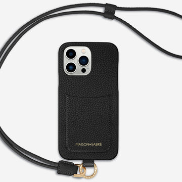 The Sling Phone Case iPhone 15 Pro - Black Caviar – MAISON de SABRÉ