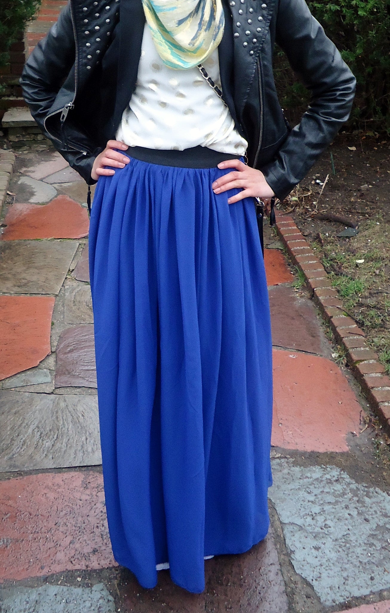 royal blue maxi skirt