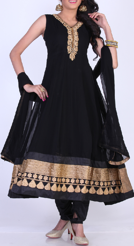 golden anarkali dress