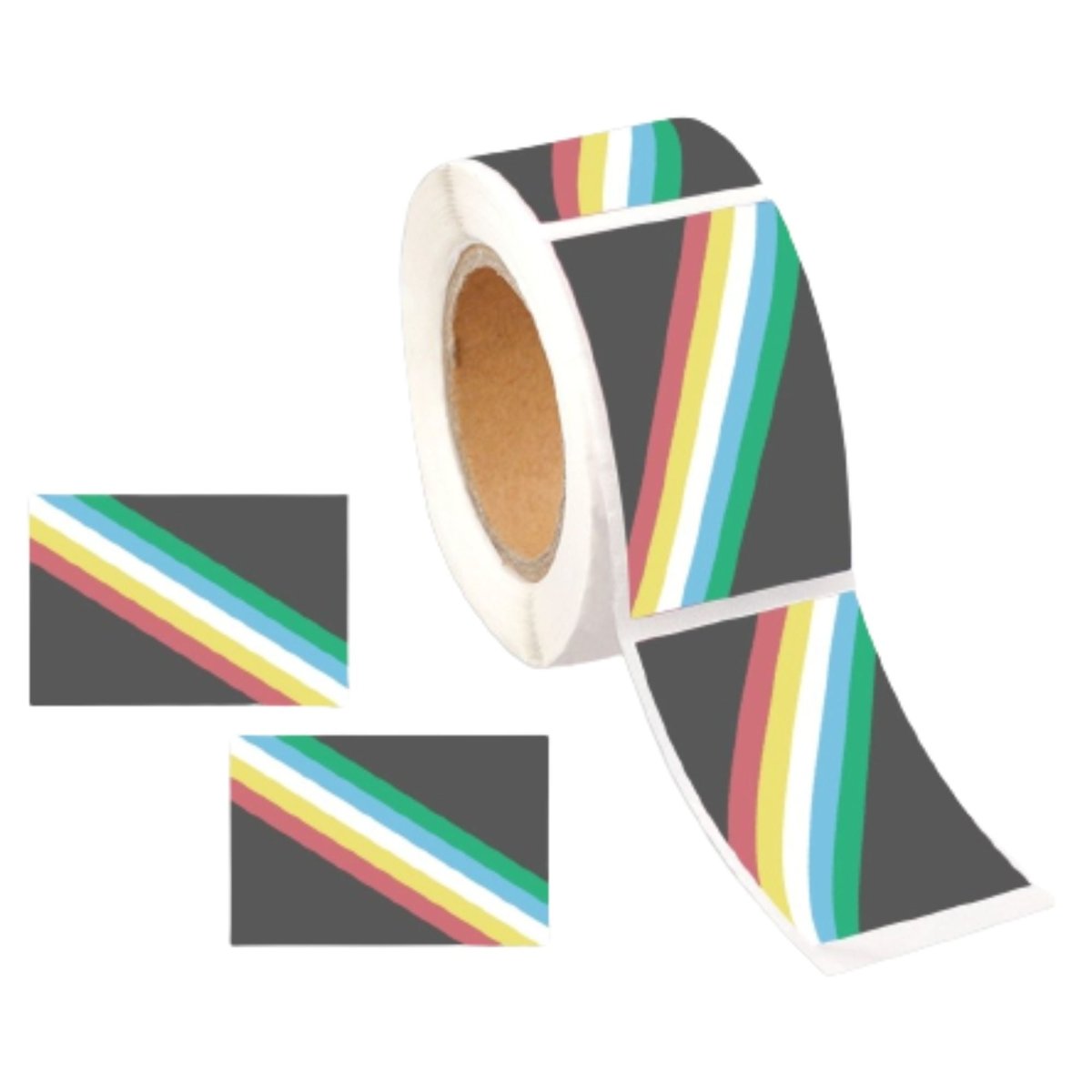 Image of Rectangle Gay PRIDE Disability Flag Stickers (250 Per Roll)