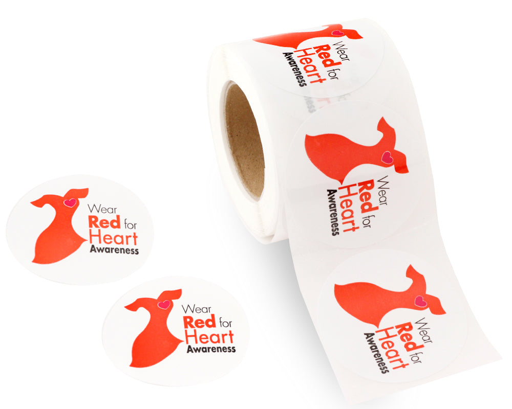Image of Wear Red for Heart Awareness Stickers (250 per Roll)