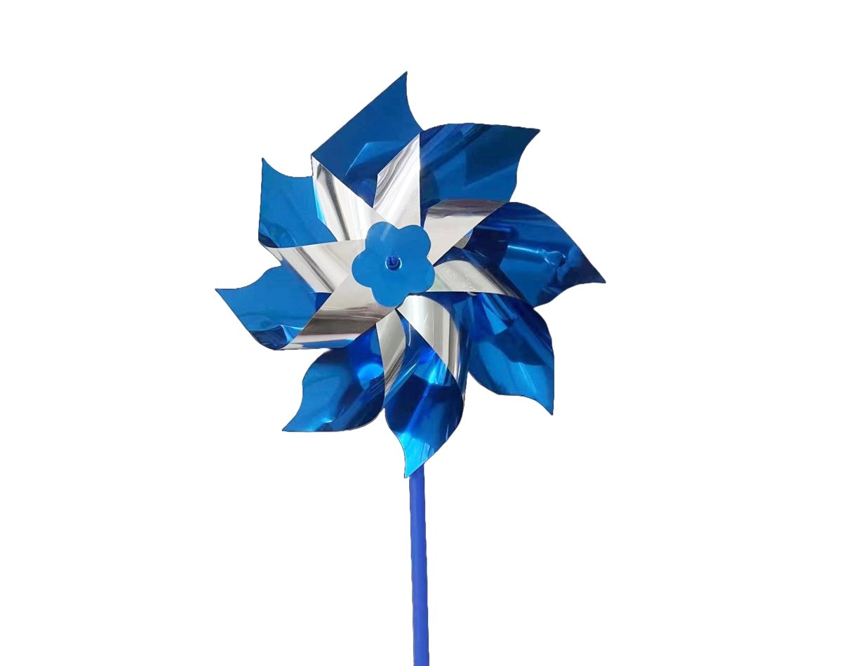 Image of Bulk Large 6 Inch Blue Pinwheels for Child Abuse Prevention