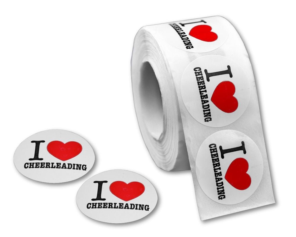 Image of I Love Cheerleading Stickers (250 per Roll)
