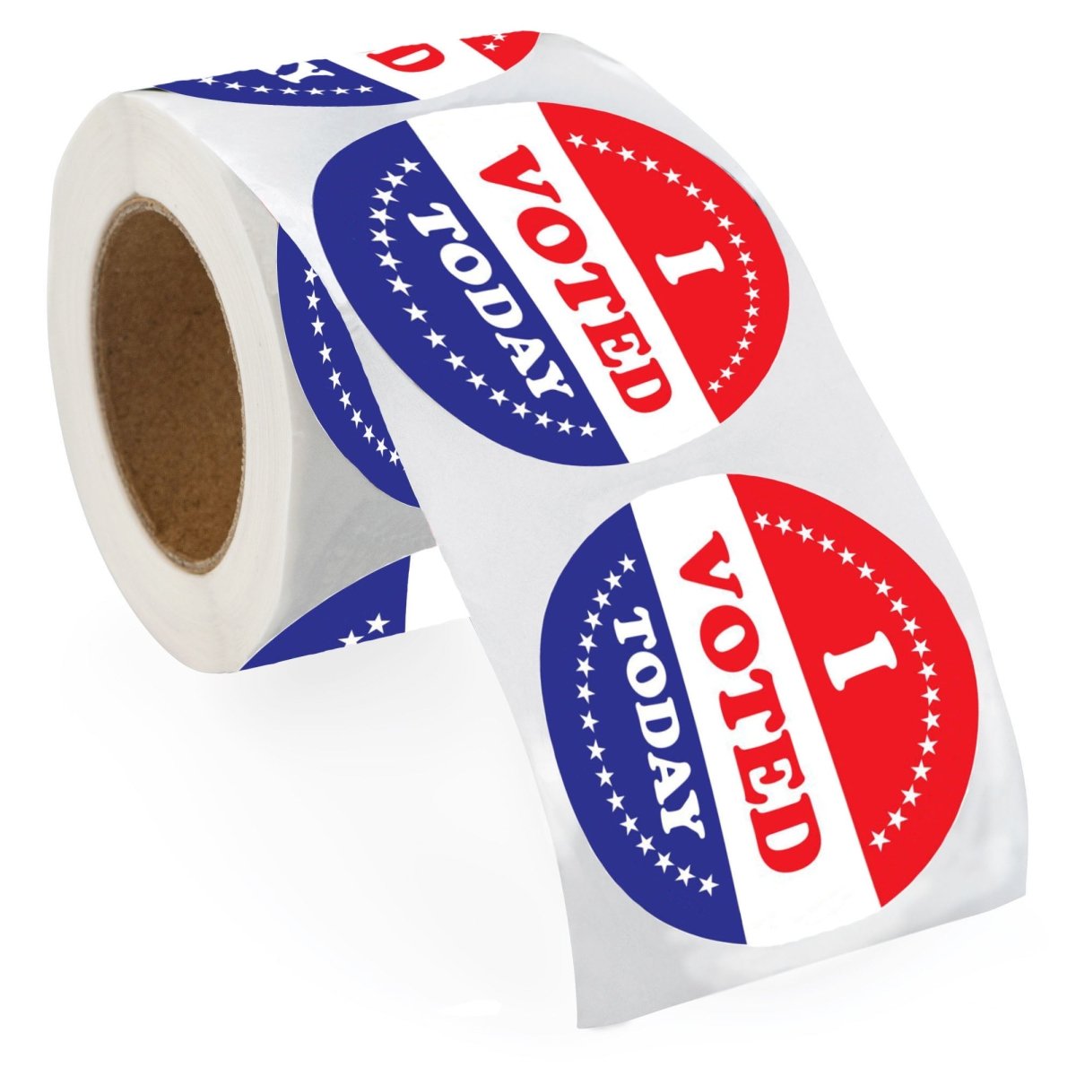 Image of I Voted Today American Flag Colored Stickers (250 per Roll)