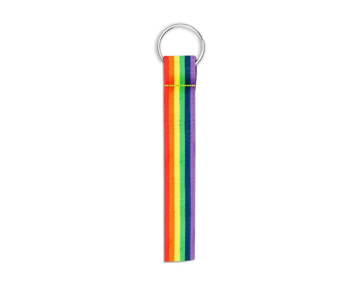 Image of Rainbow Gay Pride Flag Lanyard Style Keychains