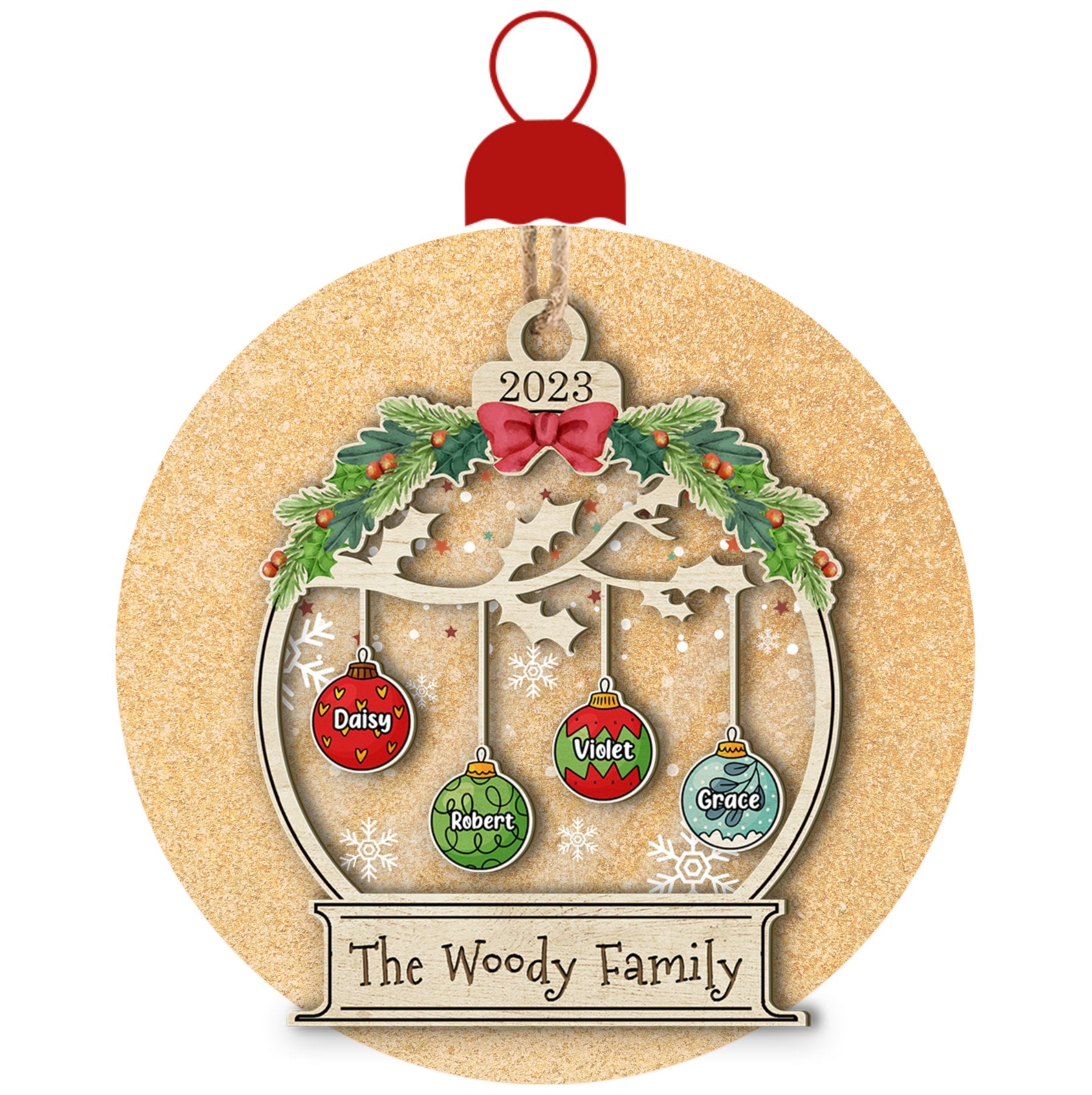 Personalized Wooden & Acrylic Layered Ornament - Christmas Gift For Fa –  JonxiFon