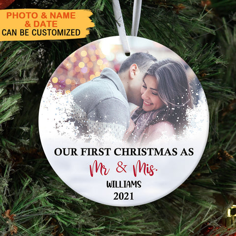 Our First Christmas Couple, Personalized Christmas Ornaments, Custom Photo Gift