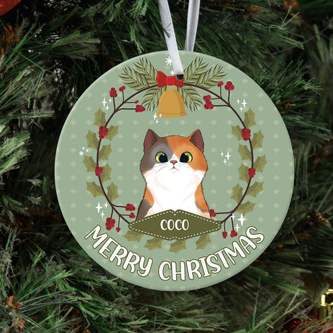 Fluffy Cat - Personalized Christmas Decorative Ornament