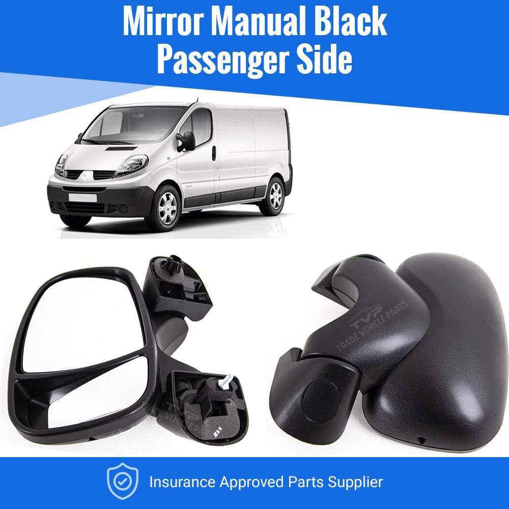 Renault Trafic 2001-2014 Door Wing Mirror Manual Black Driver Side