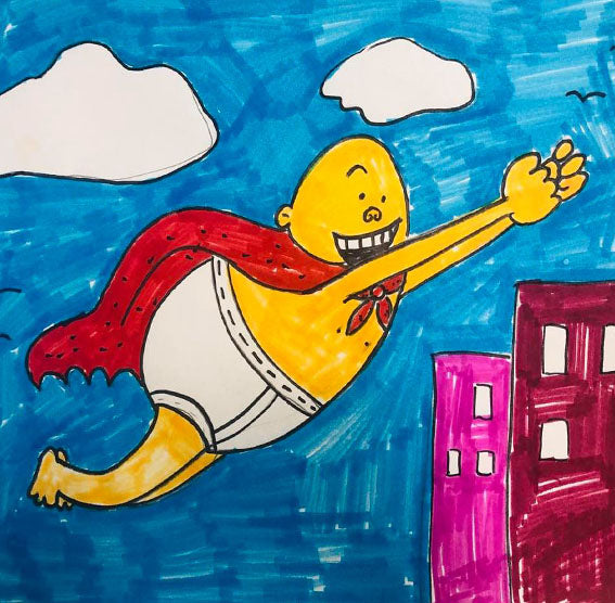 Captain Underpants, one of our projects in our comics drawing class