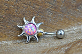 Opal Belly Button Rings Pink Opal Sun Belly Button Jewellery