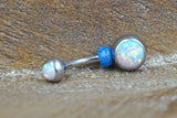 Simple White Opal Belly Button Ring
