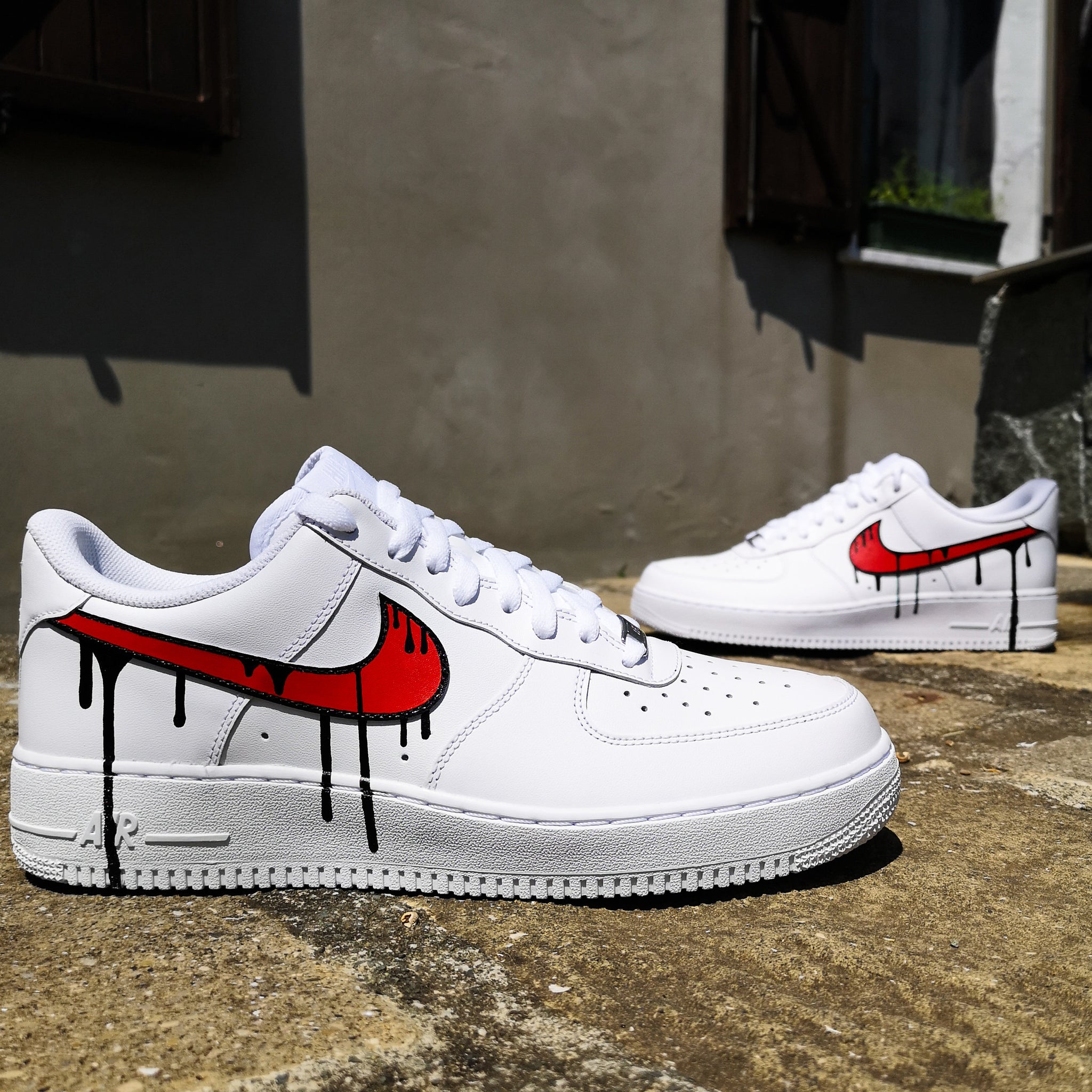 custom air force 1 dripping swoosh