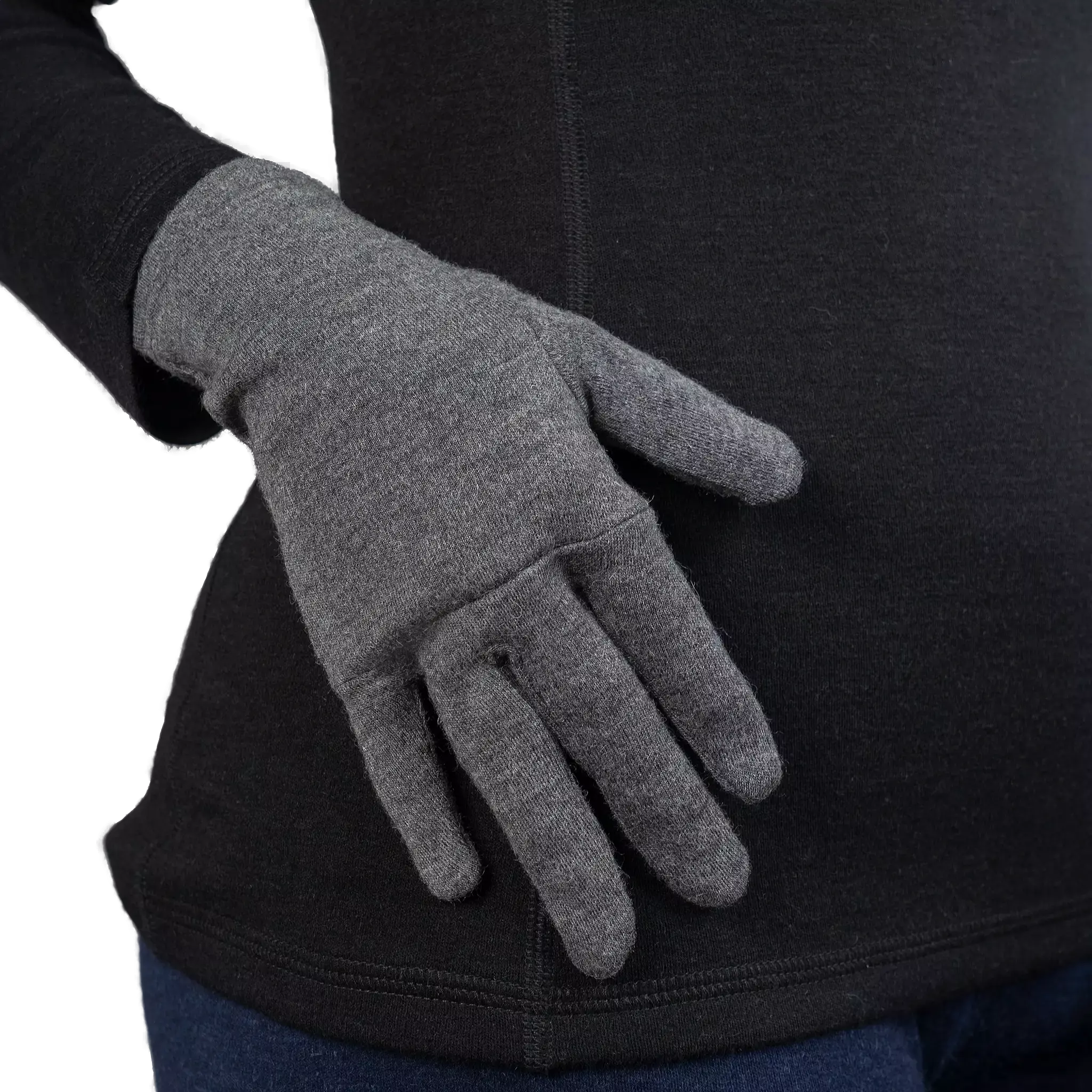 glove moisture wicking midweight color gray