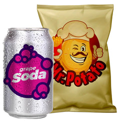 Grape soda and potato chips