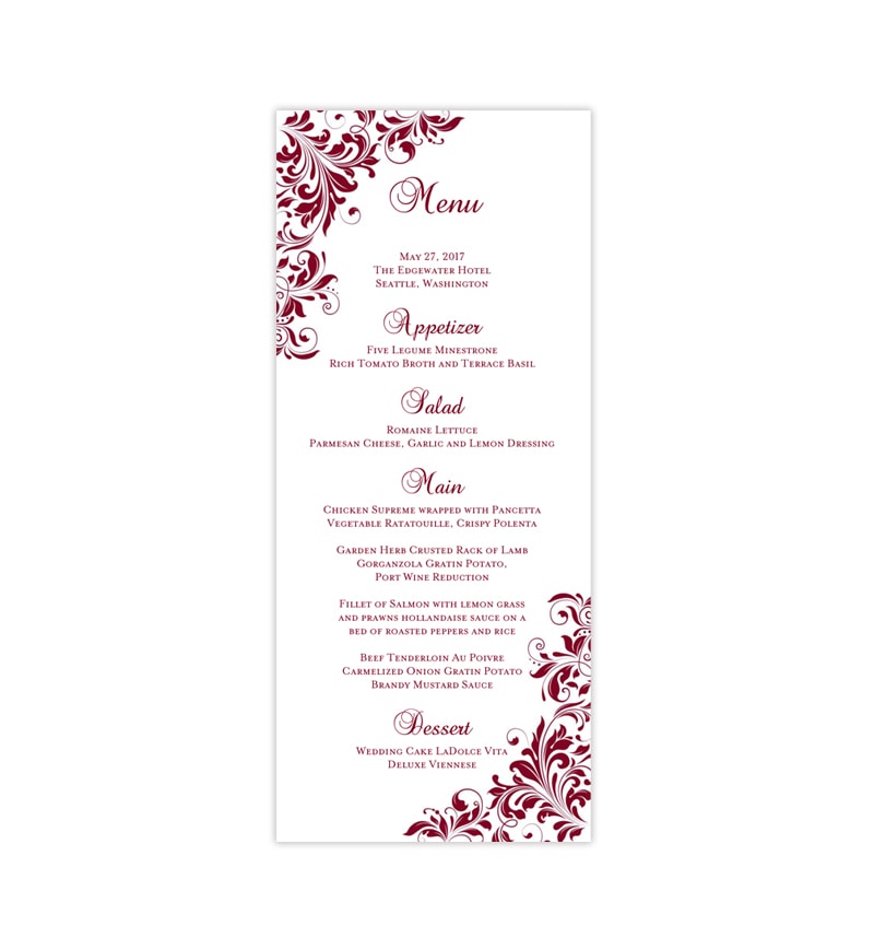 wedding wine list