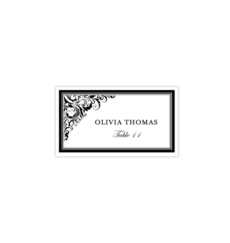 Wedding Seating Card Brooklyn Black White Tent Wedding Template Shop