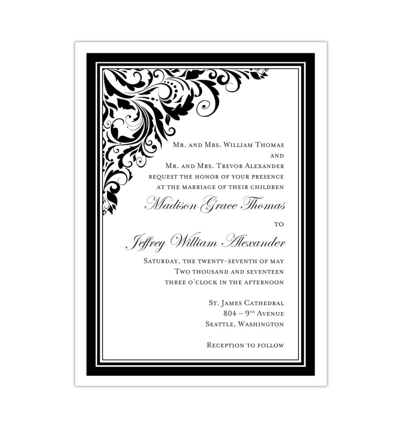 Brooklyn Wedding Invitation Black White Wedding Template Shop