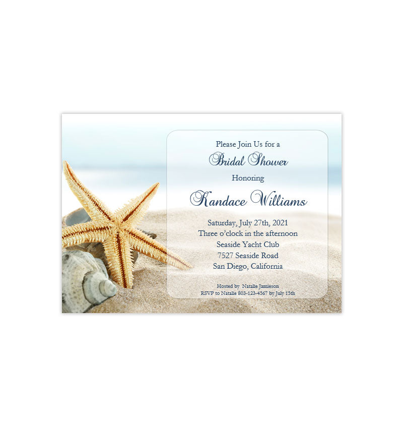 Beach Bridal Shower Invitation Tropical Destination Wedding