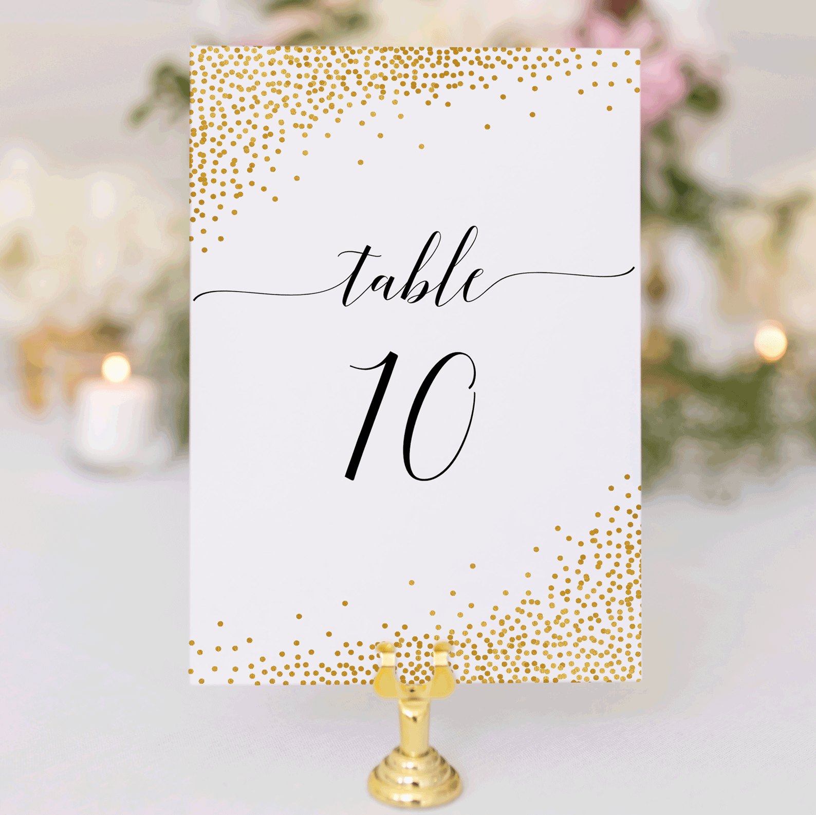 Wedding Table Number Cards Confetti Gold 1 40 Instant Downloads Wedding Template Shop