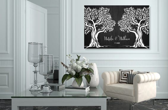 Personalized Wedding Guest Book Anniversary Wall Décor Black - Wedding Template Shop