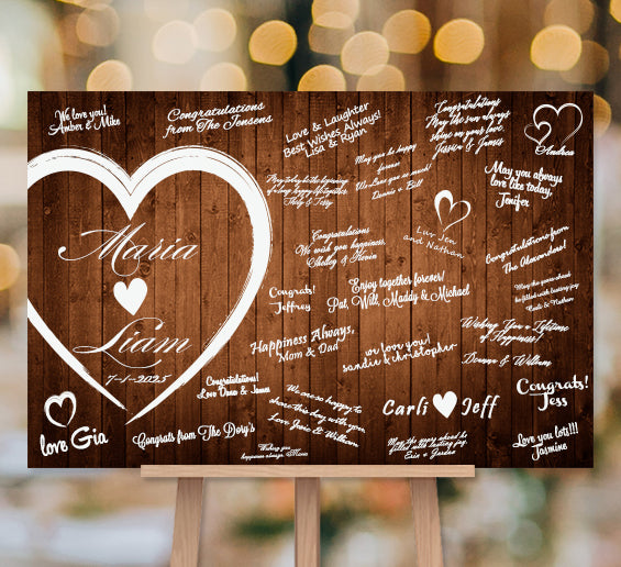 Wedding Guest Book Posters or Canvas Prints - Personalized ...