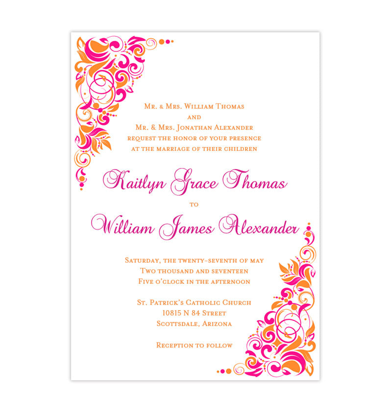 Fuchsia Wedding Invitations 10