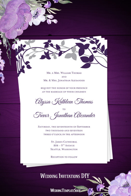 silver wedding invitations