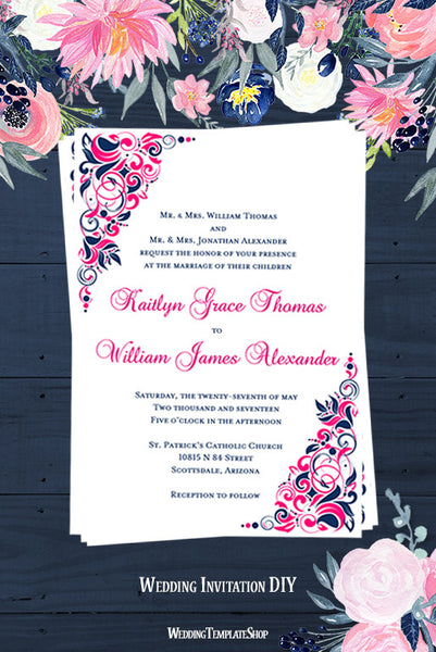 Fuchsia Wedding Invitations 9