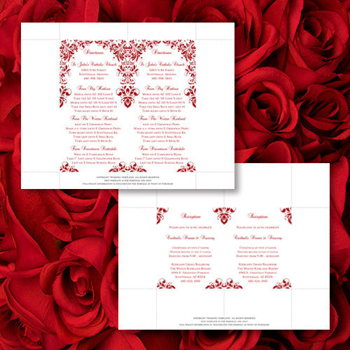 Pocket Fold Wedding Invitations Kaitlyn Red 5x7 - Wedding ...