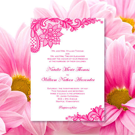 Fuchsia Wedding Invitations 5