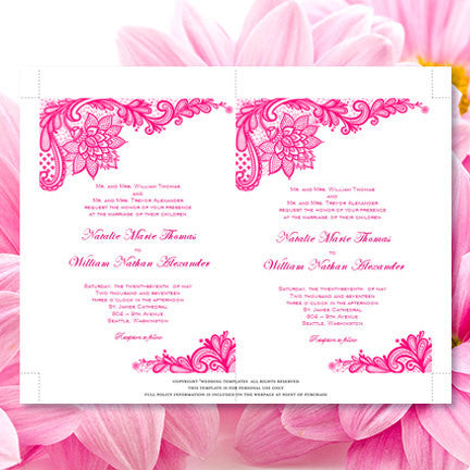 pink wedding invitation