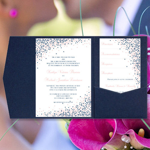 Navy And Blush Floral Translucent Wedding Invitation Love Of Creating Design Co