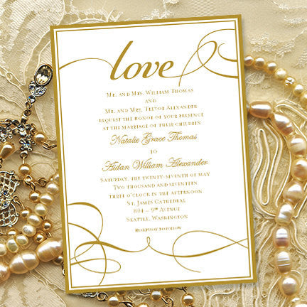 It S Love Wedding Invitation Gold Printable Diy Templates