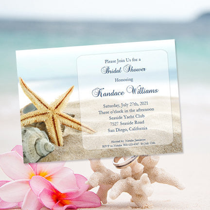 Beach Bridal Shower Invitation Tropical Destination Wedding