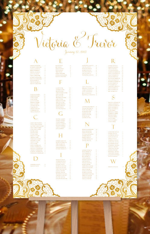 Wedding Seating Chart Poster Printing