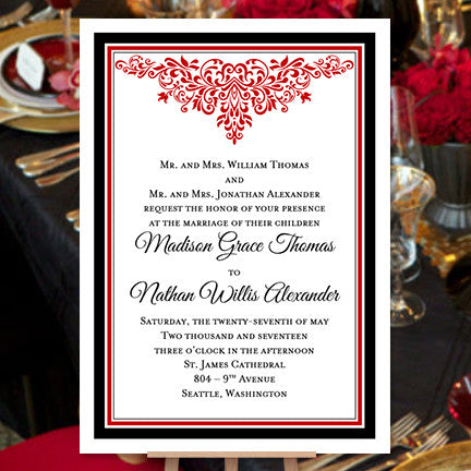 Anna Maria Wedding Invitation Red Black Wedding Template Shop