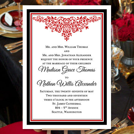 Red And Black Wedding Invitations Templates 8