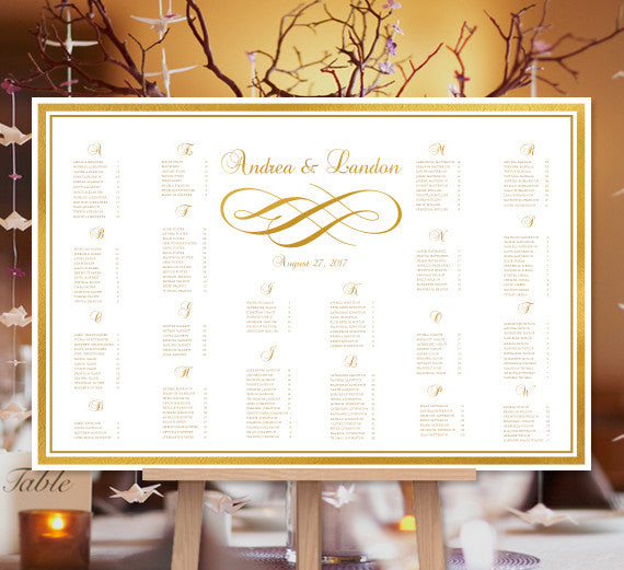 Table Number Chart Wedding