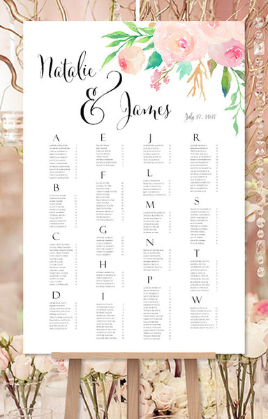 Wedding Reception Seating Chart Template Posters