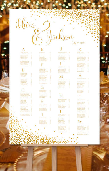 wedding seating plan gold confetti_grande