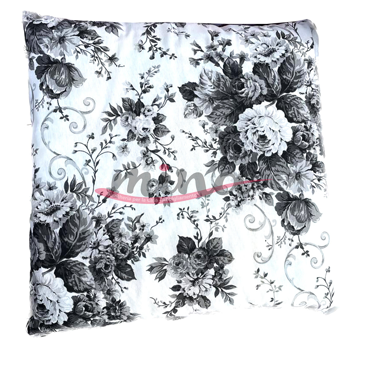 Cuscino arredo con fiori, 50x50cm, BA, Made in Italy