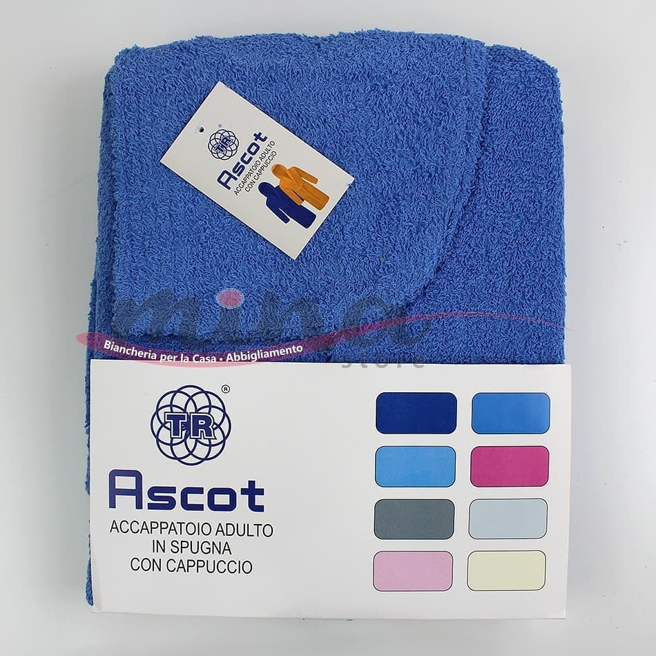 Accappatoio Unisex in spugna con cappuccio Adulto TR Ascot Vari colori 0297