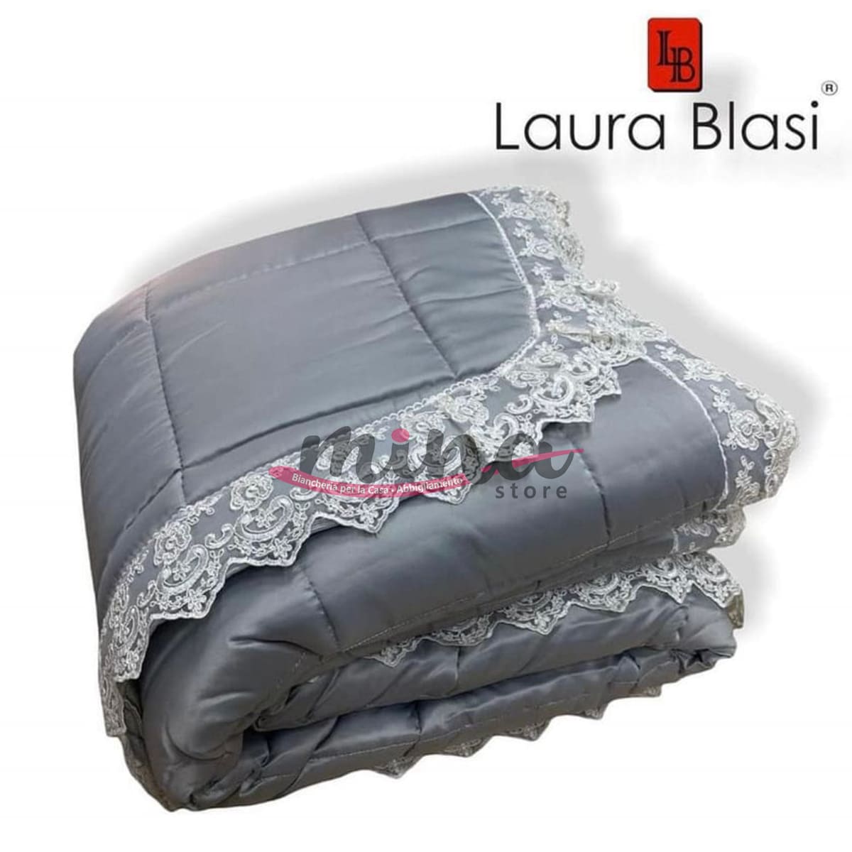 Trapunta invernale Matrimoniale Laura Blasi modello LOVE GRIGIO 100% Made in Italy Qualità Premium 0917