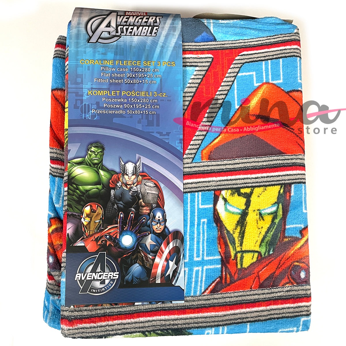 Set Completo Letto Singolo in Pile, Disney AVENGERS, misure MAXI 0741