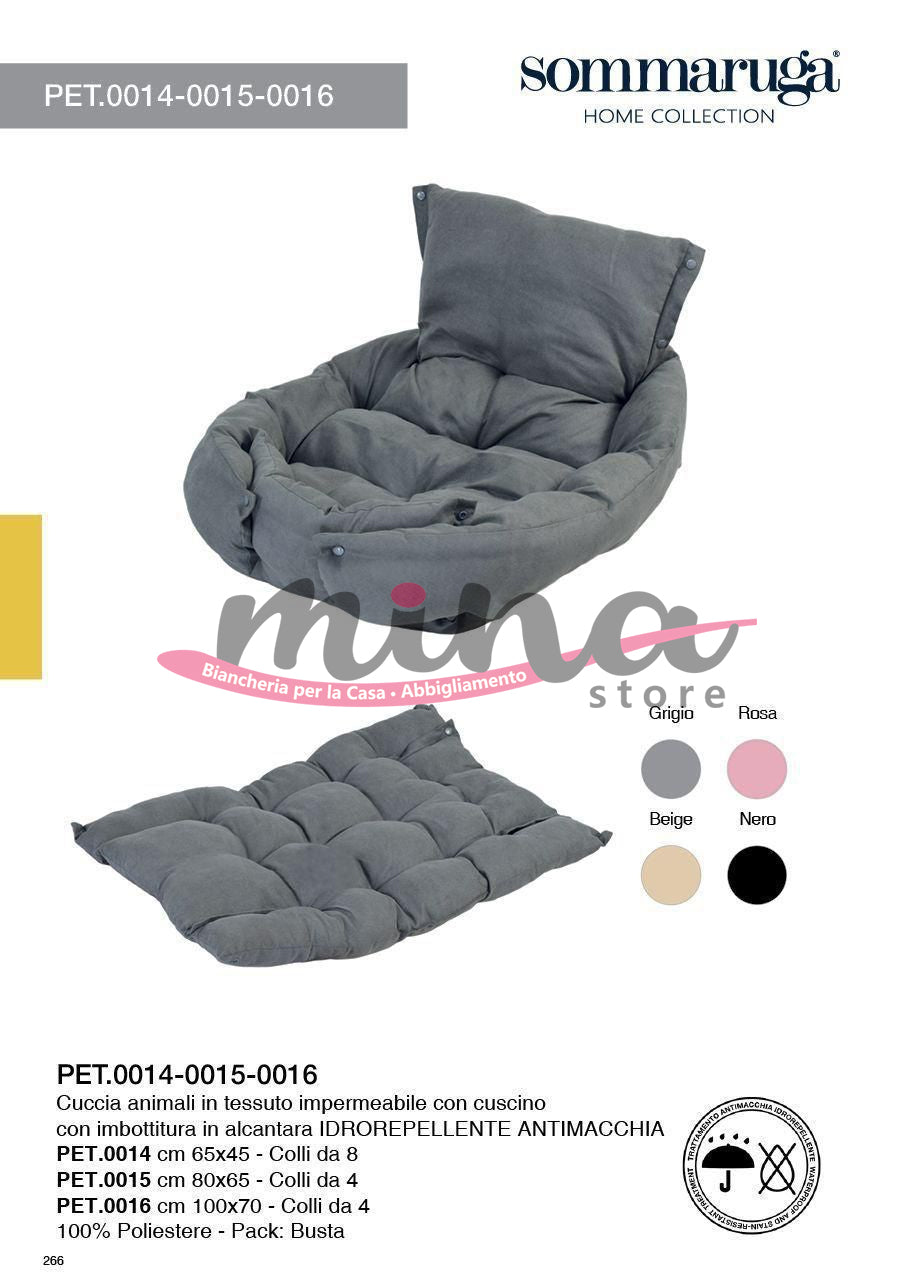 Cuccia per animali in tessuto Oxford antimacchia, impermeabile misura LARGE Made in Italy SOMMARUGA home collection