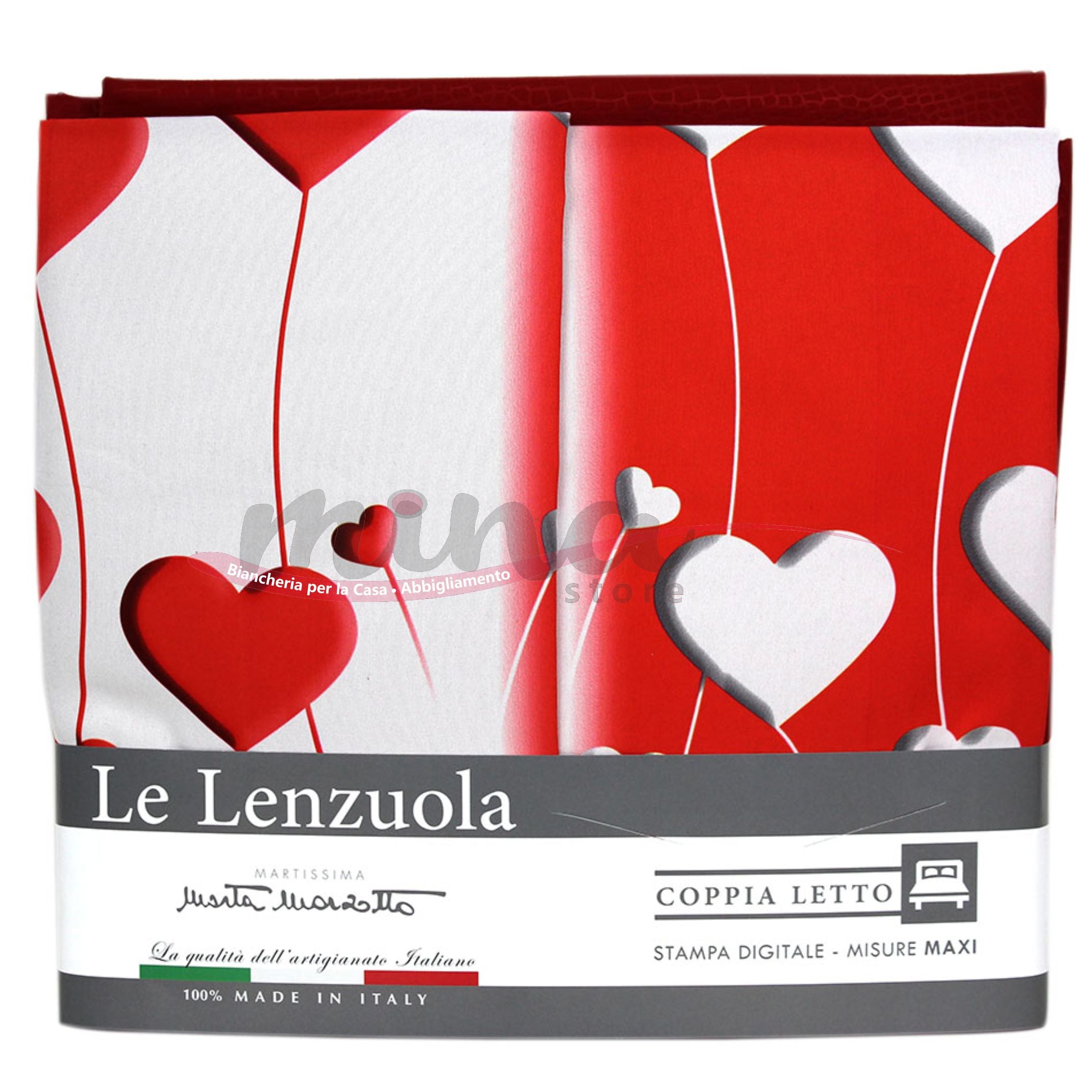 Set Completo Letto Matrimoniale stampa digitale 3D Marta Marzotto + 2 federe Made in Italy