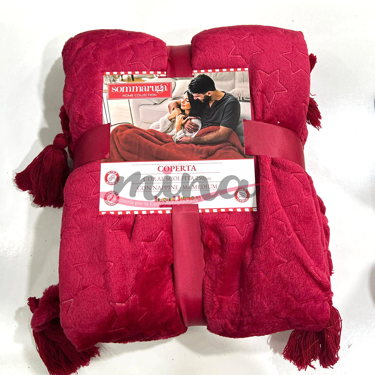 Coperta coral Scolpita Sommaruga, nappine , Natale , singolo 130x160cm caldo, Natalizio  0490-0492-0493