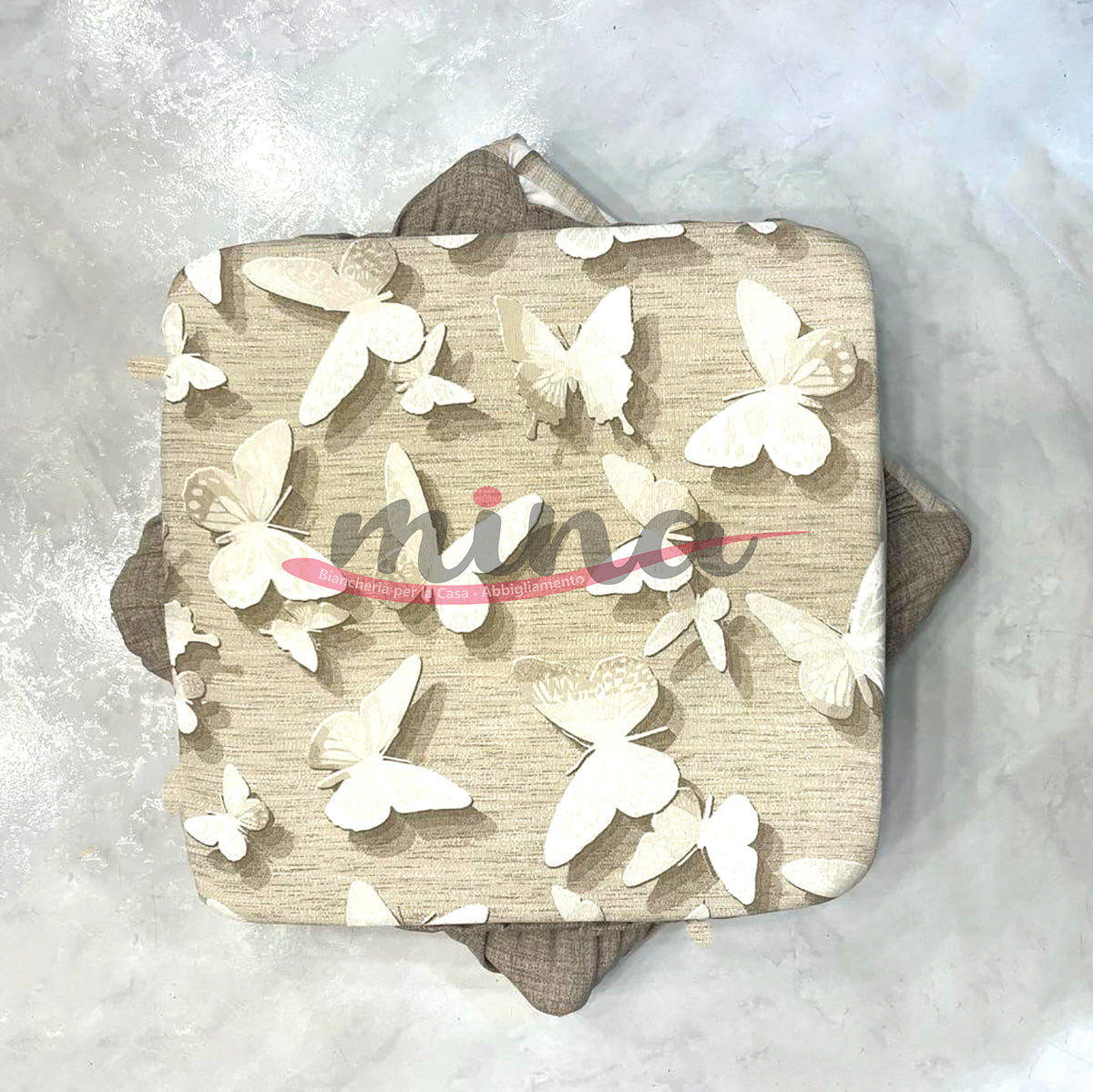 Coppia CUSCINI molla imbottitura doppia fantasia BUTTERFLY cuscini sedia coordinato cucina 0500